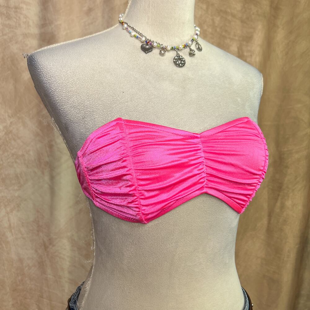 Vintage 90s Frederick's of Hollywood Bralette Ruched Bralette Diamond Boning Y2K